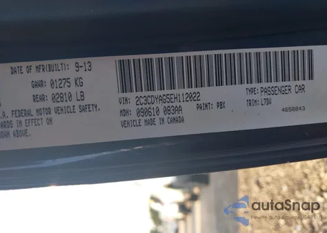 2014 Dodge Challenger Sxt из США, поврежденный, VIN 2C3CDYAG5EH112022